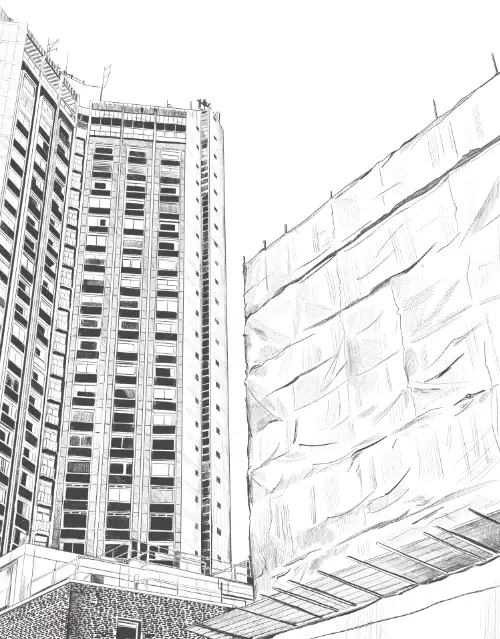 Building site in London.